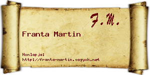 Franta Martin névjegykártya