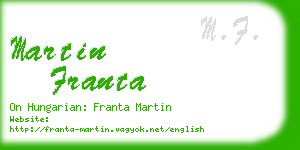 martin franta business card